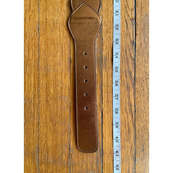 MARTINA MORI Metallic Bronze Leather Waist Belt sz OS (NWT) - Picture 11 of 12